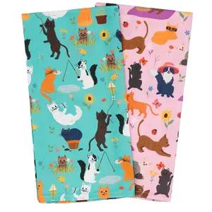 Cattington Cat Kitchen Towels Spring Decor for Home - Dish Towels & Cat Decor for Cat Lovers - Gardening Gifts for Women - Cat Mom Gifts for Gardeners 2-Pack (Whiskers & Bloom)