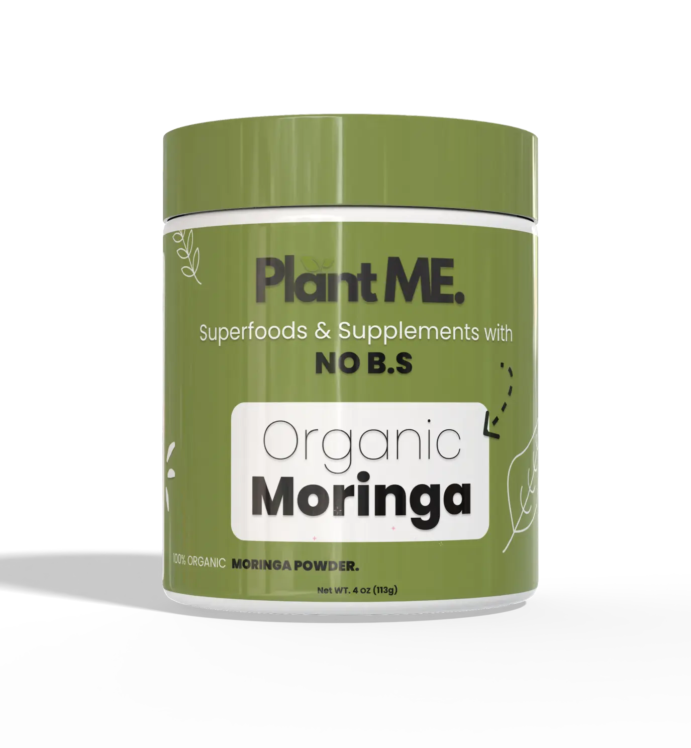 Green Organic Moringa Superfood Powder 4 Oz - 100% Pure Moringa Oleifera Leaf Powder For Tea