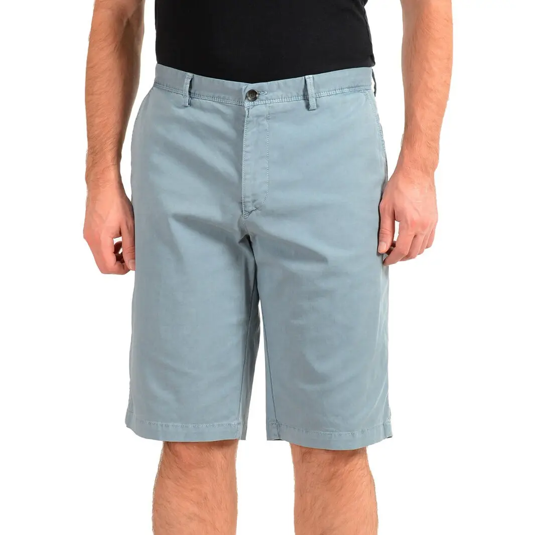 Hugo Boss Men's "Rigan-Short" Blue Regular Fit Flat Front Shorts US 32R IT 48