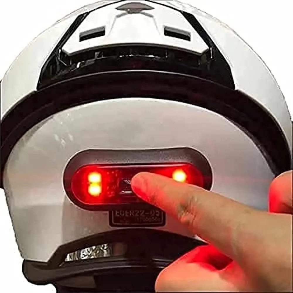 Rear Red Safety Helmet Light for Motorcycles, Bikes, Night Riding, USB-Chargeable Compact Automotive & Motorcycle Lights & Reflectors Mount Accessory