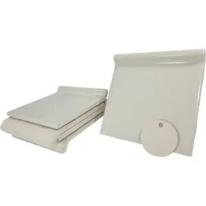 Beige  Almond Ceramic Tile Backsplash Cove Base 4.25 in Subway Square Wall Baseboard Floor Transition Trim Rounded Curved  5 count Box