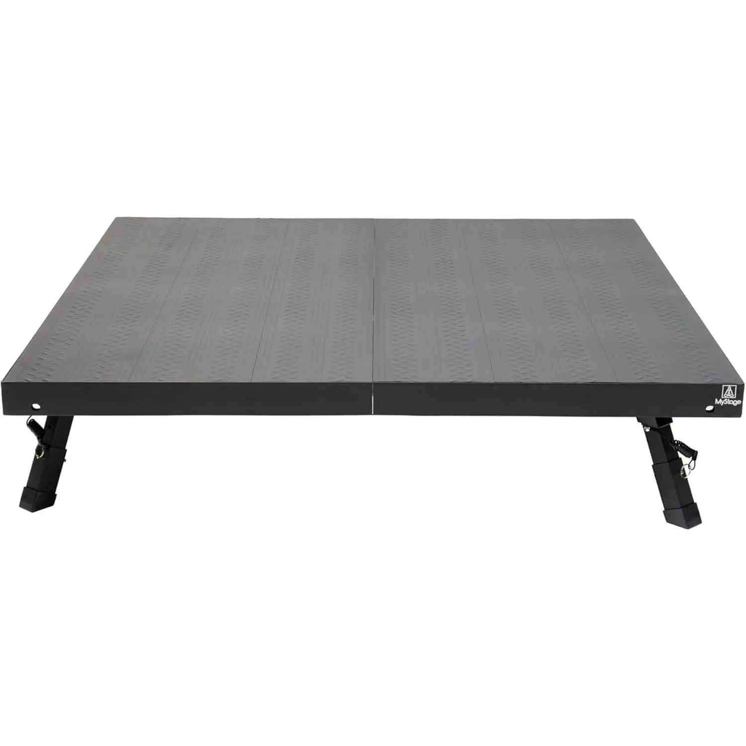4'x4' Portable Aluminum Stage for Events, Schools, Choirs - 8-10" Shorties Legs + Standard Legs, 3400 lb Capacity, Micro-Leveling, Tool-Free Setup, Folds Flat for Carrying, Adjustable