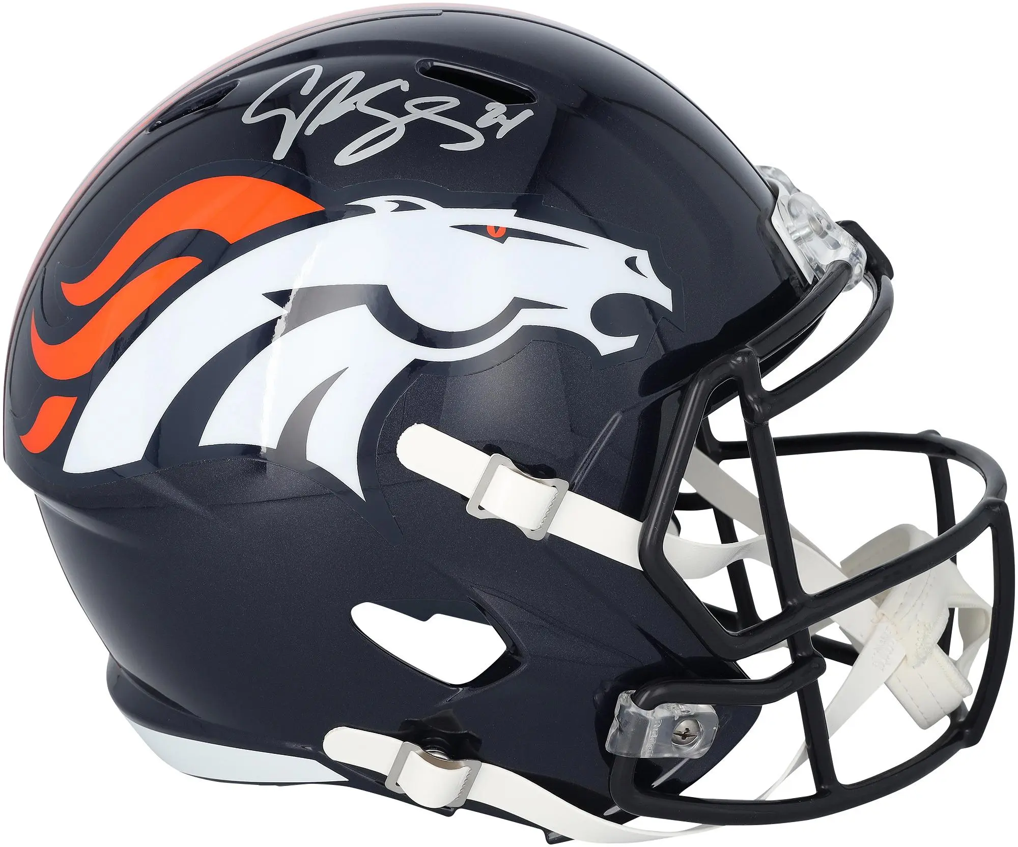 Champ Bailey Denver Broncos Autographed Riddell 1997-2023 Throwback Speed Replica Helmet - Fanatics Authentic Certified