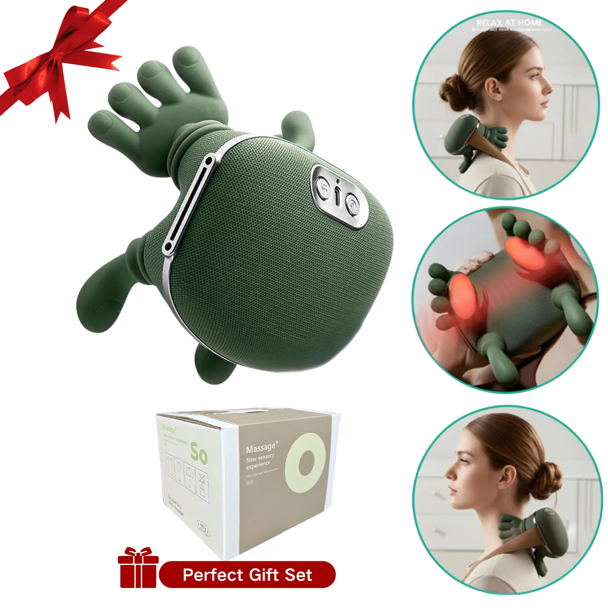 Neck and Shoulder Massager, Cordless Shoulder Massager with Heat, Electric Deep Tissue 4D Kneading Massager for Shoulder, Leg, Body Muscle Pain Relief, Christmas Gifts for Women Men
