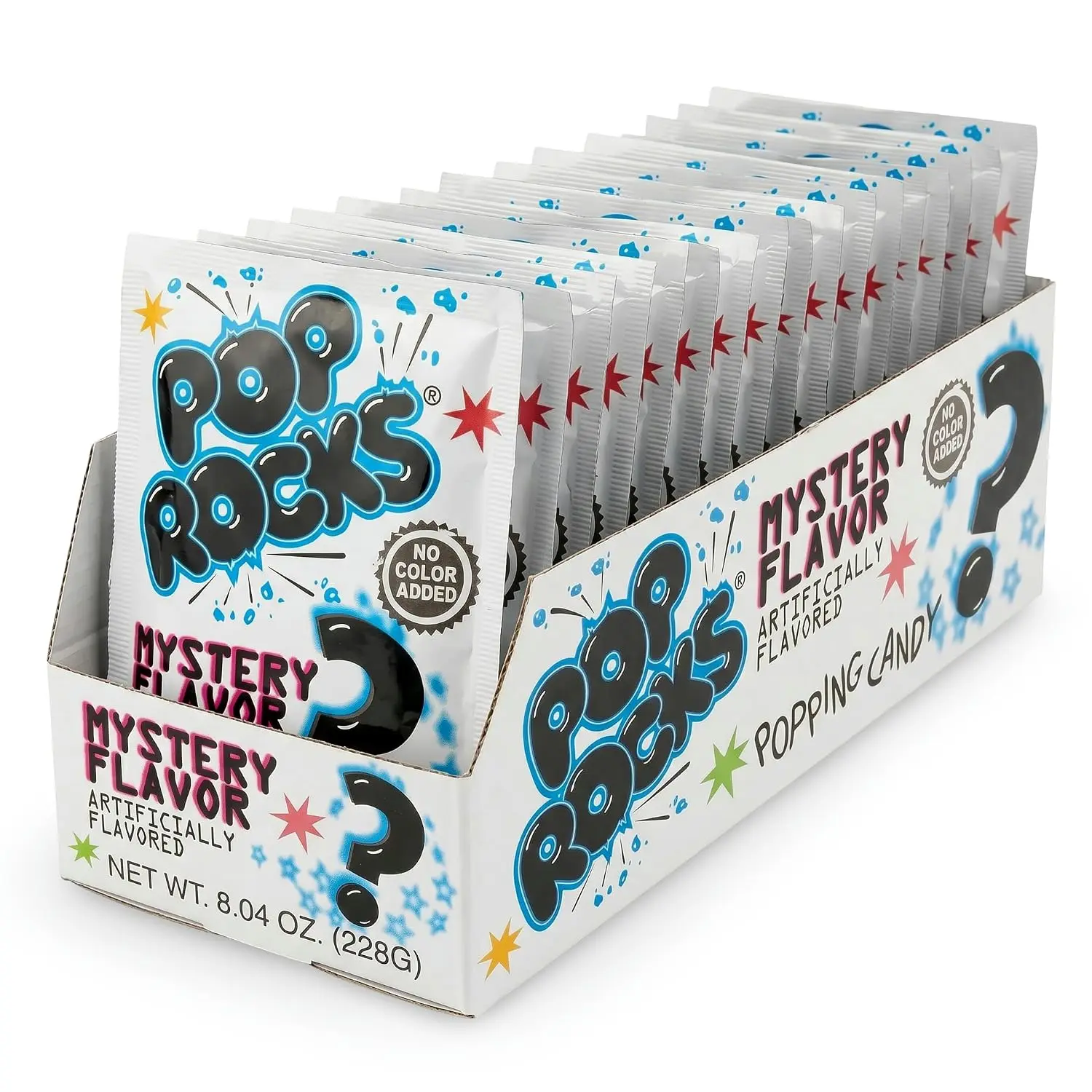 Pop Rocks Mystery Flavor Popping Candy, 0.33 oz Packets (24 Count Tray) - Dye-Free, Limited Edition Crackling Candy, Sweet & Tangy Surprise Flavor, Novelty Candy for Parties & Taste Tests | Dye-Free, Limited Edition, Crackling Candy, Sweet & Tangy Surpr