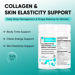 【Limited Time Buy 2 Get 2 Free】DrBioCare Collagen, Brighter Skin & Wrinkle Support, Vitamin D3, VC, VE, Probiotics & Multivitamin