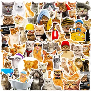 50 realistic cat stickers, fun DIY stickers, cute little animals and cats for focus development