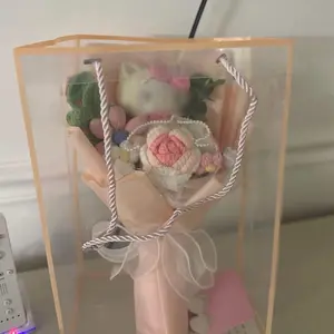 Pink Crochet Bouquet Gift Bouquet - Creative Design in Elegant Wrap