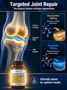 Joint Support Supplement with Glucosamine Chondroitin MSM Turmeric — 4-in-1 Formula, 1500mg, Cartilage Repair & Joint Pain Relief, 60 Capsules for Adults & Seniors, Non-GMO Gluten-Free