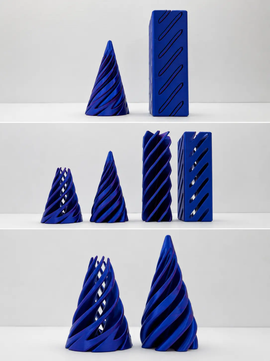 2-Pack Impossible Passthrough Fidget Toys | Spiral Cone & Square 3D Printed Fidgets