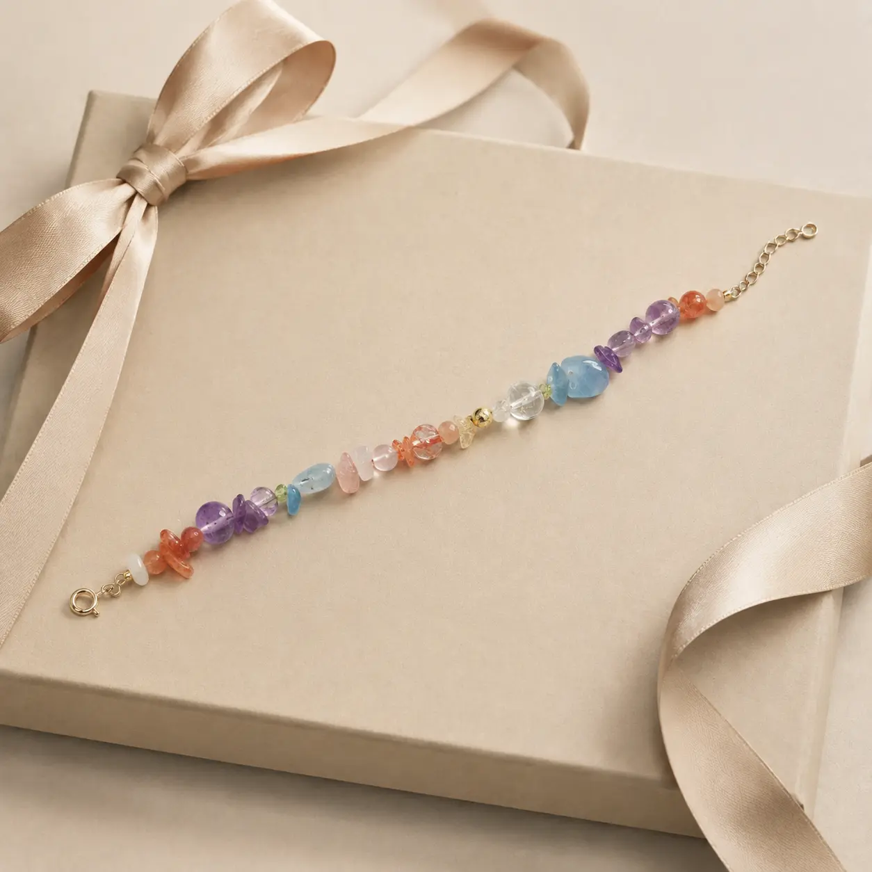 Bracelet featuring natural crystal chip design, amethyst beaded bracelet
