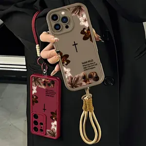 Bible Verse Phone Case Isaiah 60:22 With Lanyard For iPhone Samsung 17Pro Max Air 16 15Plus 14 13 12 11 XR XS Galaxy S25 S24 S23 S22 A71 A56 A55 A54 A53 A52 Christian Faith Cross Vintage Floral Shockproof Protective Cover.NN168