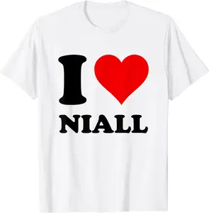 I Love Niall T-Shirt | White, Cotton, Short Sleeve, Crewneck