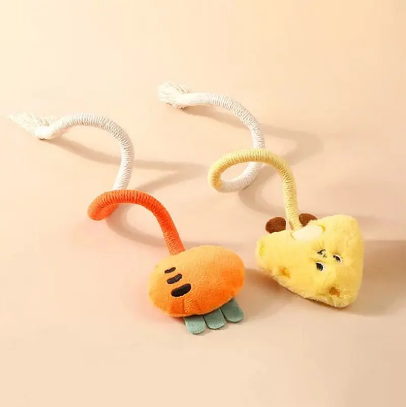 Lovely Caves Cheese and Carrot Catnip Cotton Chew Rope (2 Count)