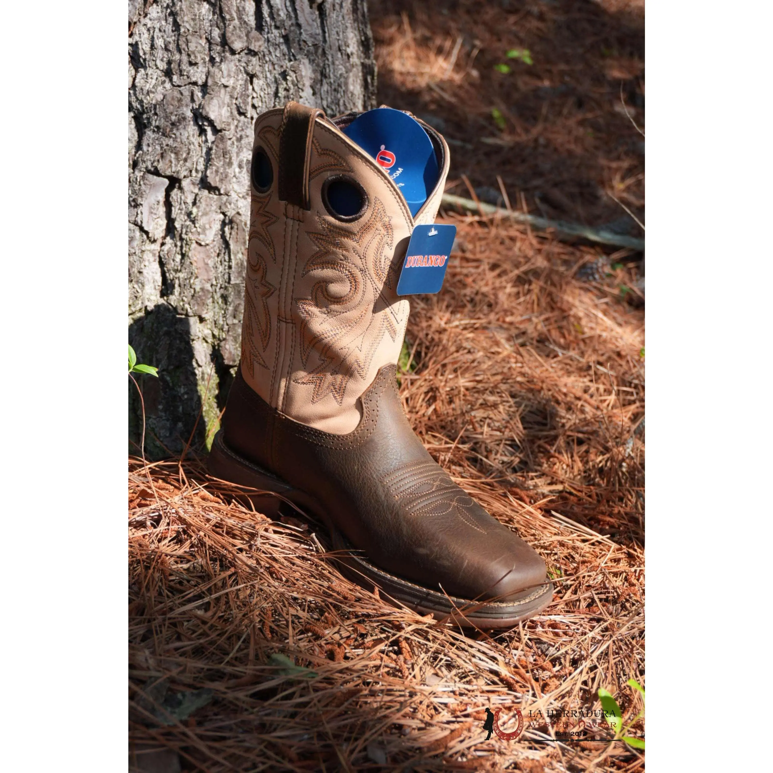 DURANGO MEN WORK BOOT DARK/LIGHT BROWN W STITCHING - DDB0498