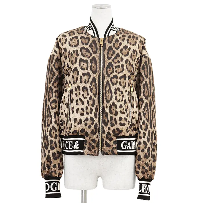Pre-owned DOLCE & GABBANA Polyester Small Leather Goods Dolce&Gabbana Leopard Padded Jacket