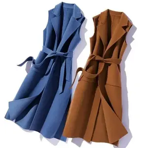 FashionableNewStyleWomen'sWoolenVest2026LongShoulderJacketStylishSuitCollarClip-OnAutumn/WinterPieceTops