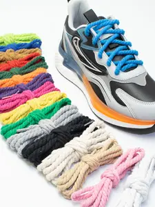 3 Pairs 6mm Multicolor Blue Knotted Shoelaces, Sporty Casual Shoe Laces, Durable and Stylish Footwear Accessories
