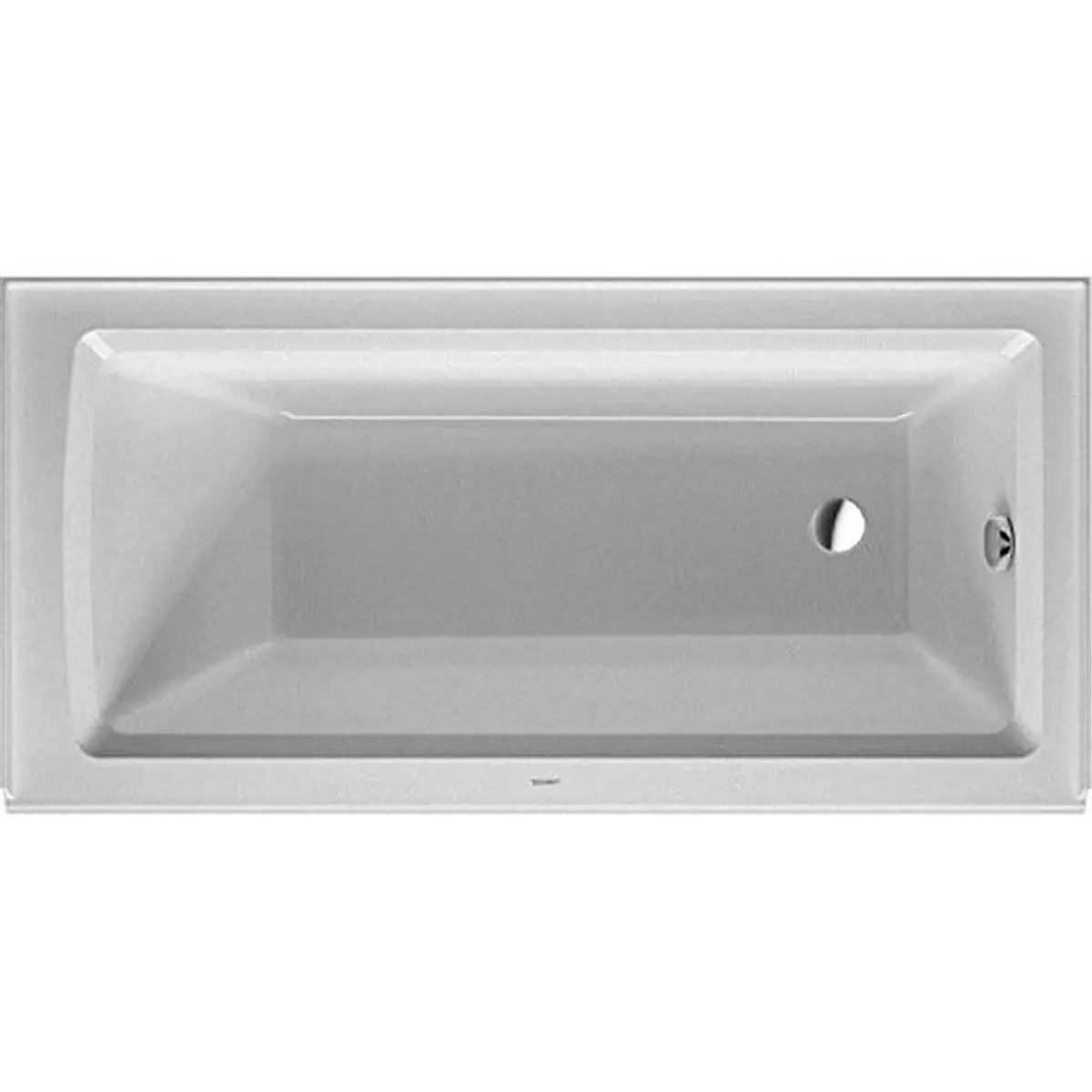 Duravit Architec Efficient Bath 60x30 in. Alcove Soaker Bathtub with Right Drain, White