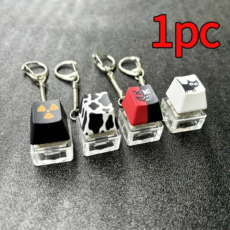 Mechanical Keyboard Keycap Keychain for Stress Relief, Unique Gift for Fidgeting, Abs and Metal Durable Design, 2.5cm High and 1.8cm Long, Sensory Fidget Keychain, Authentic Keychain