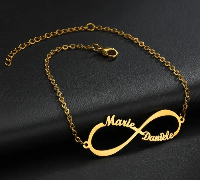 Personalized Infinity Name Bracelet - Custom Two Name Bracelet