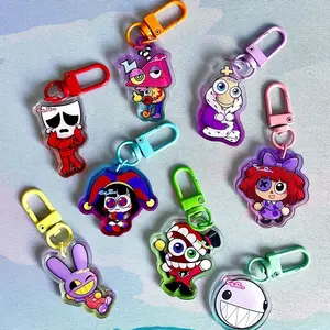 7 Ops TADC The Amazing Digital Circus Keychains, Colorful Clear Acrylic Bag Charm Gifts