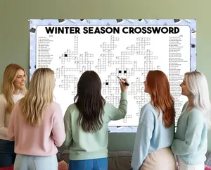 Winter Season Crossword Puzzle, Giant Word Find, Large Scrabble Poster, Different Things Gathering Activity