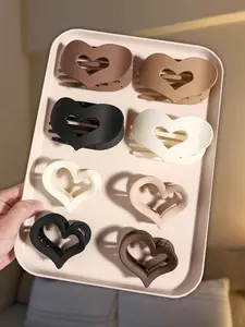 2pcs/8pcs retro style large love arc hairpin, Hair Claws Set, suitable for women with long hair and multiple hair fixed hairstyles, safe back brain disc hairpin suitable for women's daily life to work and commute