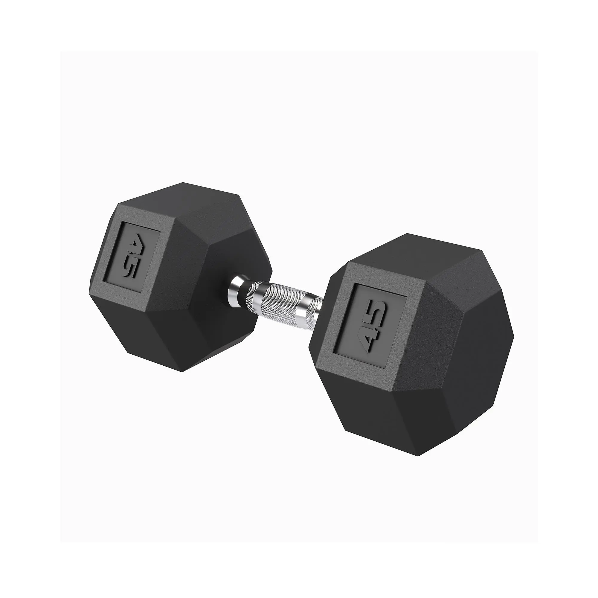 5-50 LB Hex Dumbbells Set of 2, Cast Iron Core Rubber Coated Hand Weights with Anti-Slip Textured Carbon Steel Handles, Durable & Shock-Resistant, Ideal for Home Gym Strength Training & Full Body Workouts