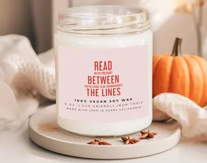 Read Between The Lines Scented Candle, You're Going To Be A Grandparents Candle, New Grandparents Gift, Promoted To Grandparents, (C-30FAM) Decor Glass