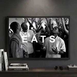 Retro Paid in Full Everybody Eats Canvas Print Poster Decor, Black And White Movie Poster, Vintage Classic Film Wall Art  Decor, Movie Poster, Home, Bedroom, Bathroom, Kids Room, Restroom Wall Decor