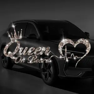 Shimmering Queen Car Sticker, Self-Adhesive No Residue, Easy Installation, Suitable for Cars Trucks Motorcycles Glass Windows Laptops, Best Gift