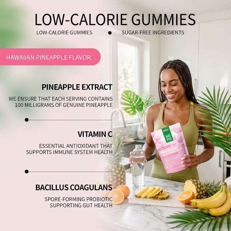 HiPlus Daily Feminine Care Supplement - Pineapple Balance Gummies for Women Intimate & Immune Support
