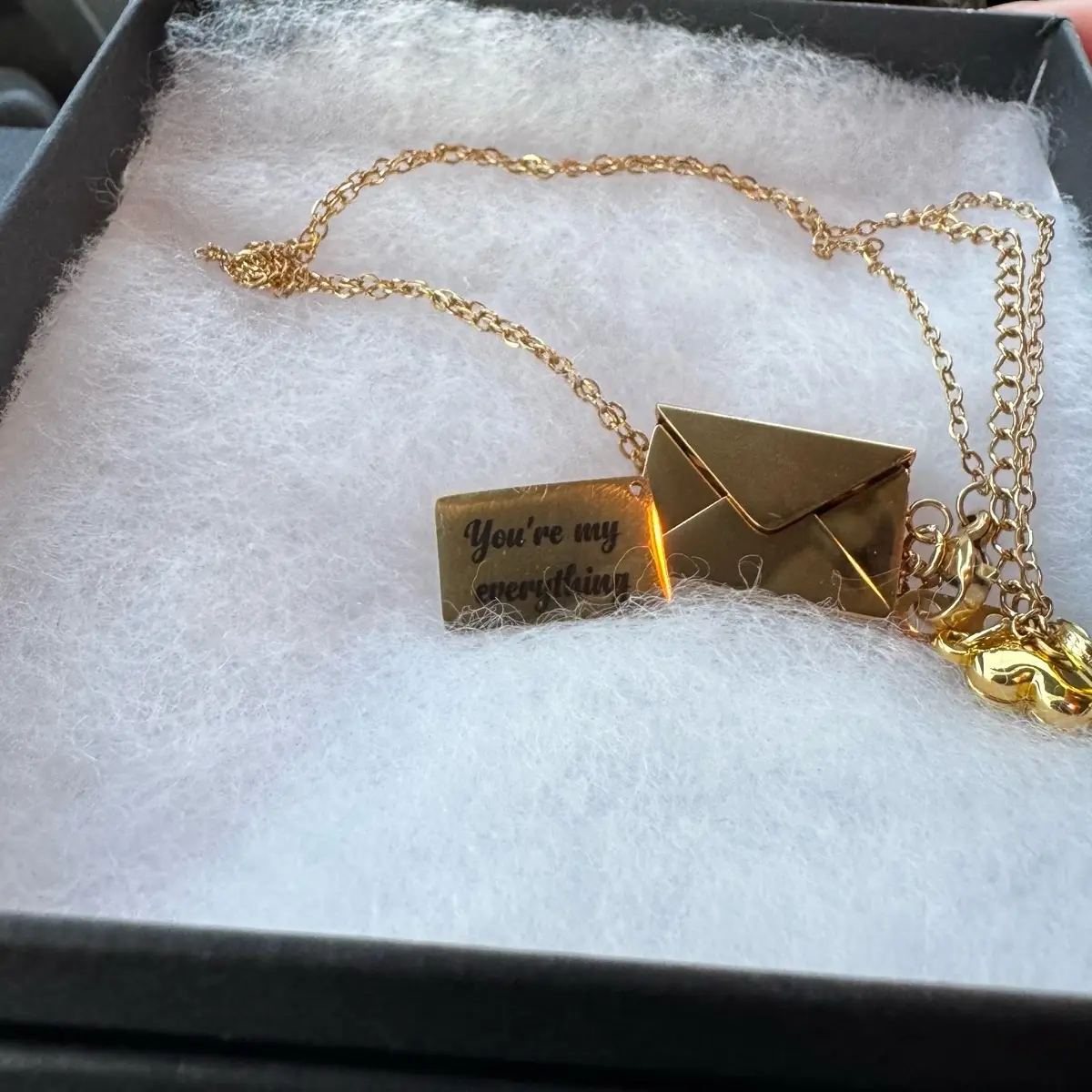 Personalized Envelope Necklace with Hidden Message for Locket Necklace