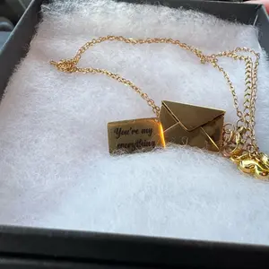 Personalized Envelope Necklace with Hidden Message for Locket Necklace