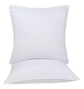 HomeRoots 526449 Microfiber Down Alternative Medium Hypoallergenic European Size Bed Pillows - Set of 2