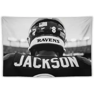 Tapestry  Rugby Player Lamar Jackson Tapestry Print On Tapestry Scroll Wall Art Picture Family Home Decor Bedroom Decorative Tapestries 40x60in