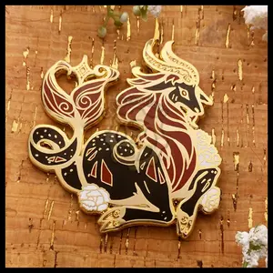 Celestial Coronation Series: Capricorn , Zodiac 2.5in Hard Enamel Pin