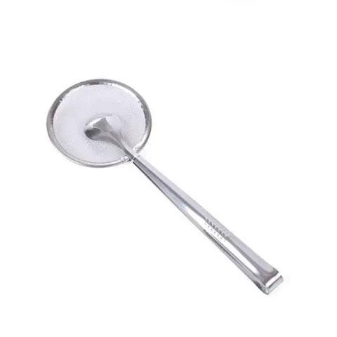 Stainless Steel Oil Filter Clamp, Multi‑Functional Oil Scooper, Oil‑Draining Food Holder, Practical Kitchen Gadget for Filtering Residue, Draining Oil, Versatile Cooking Tool for Home Kitchen Daily Food Preparation