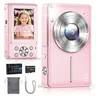 Digital Camera, FHD 1080P Camera, Digital Point and Shoot Camera with 16X Zoom Anti Shake,Suitable for teenagers and beginners,Holiday Gifts Handycam Pink,Holiday gifts, Christmas