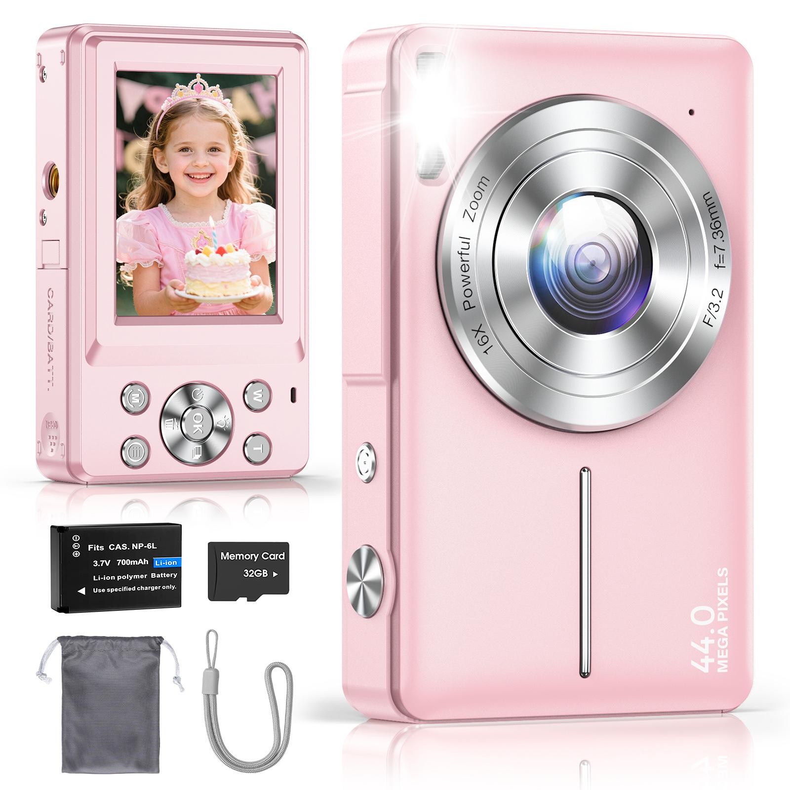 Digital Camera, FHD 1080P Camera, Digital Point and Shoot Camera with 16X Zoom Anti Shake,Suitable for teenagers and beg