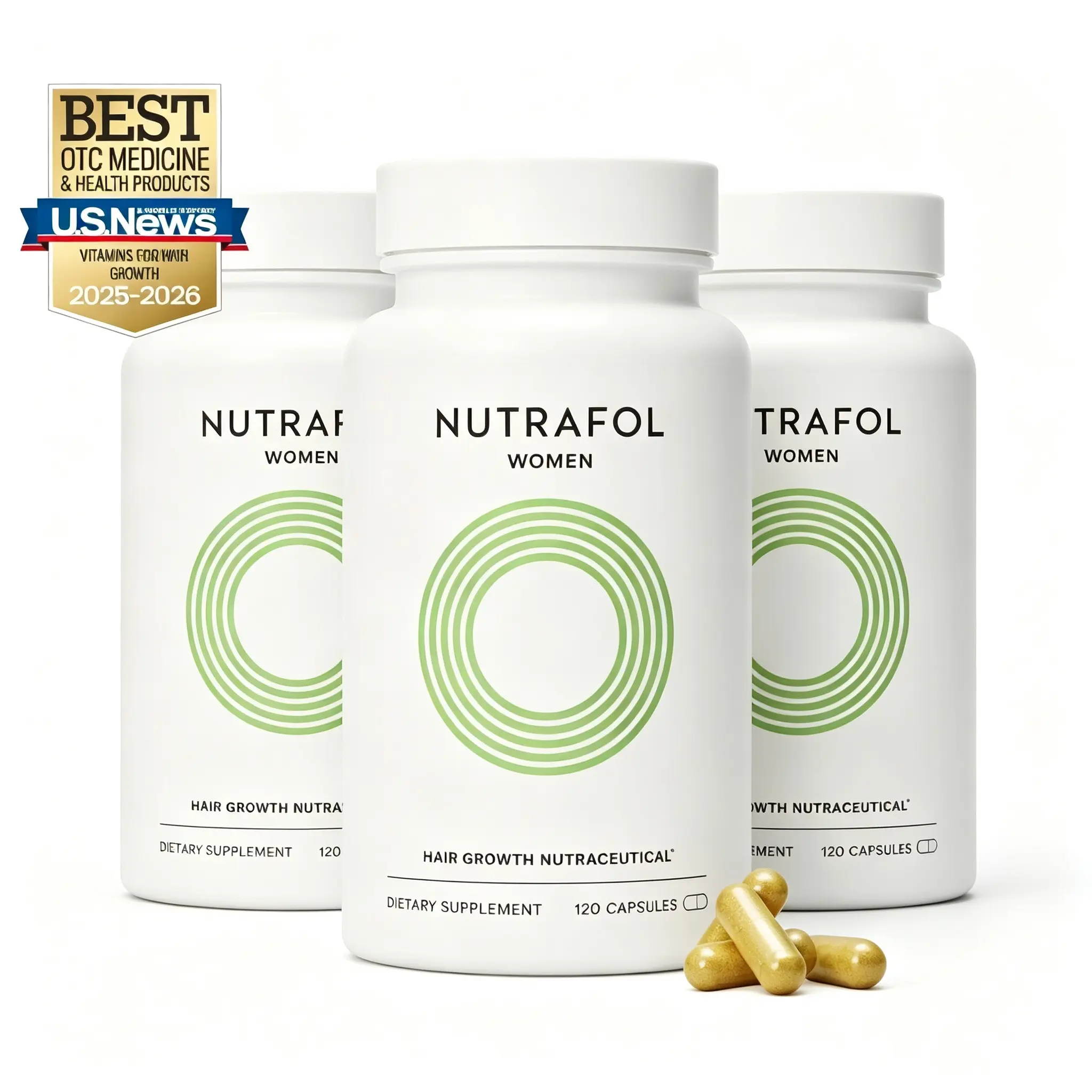 Nutrafol Women Hair Growth Supplements, Ages 18-44, Clinically Tested for Visibly Thicker and Stronger Hair, Dermatologist Recommended - 1 Month Supply