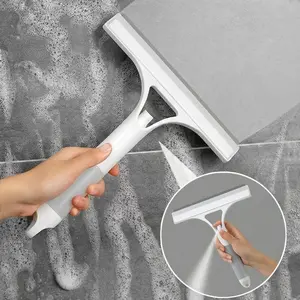 3-in-1 Handheld Window Cleaner with Scraper and Sprayer, Glass Wiper, Shower Glass Door, - Cleaning Tool for Living Room, Bedroom, Kitchen, Tiles, Mirrors, Bathroom and Car Windshield
