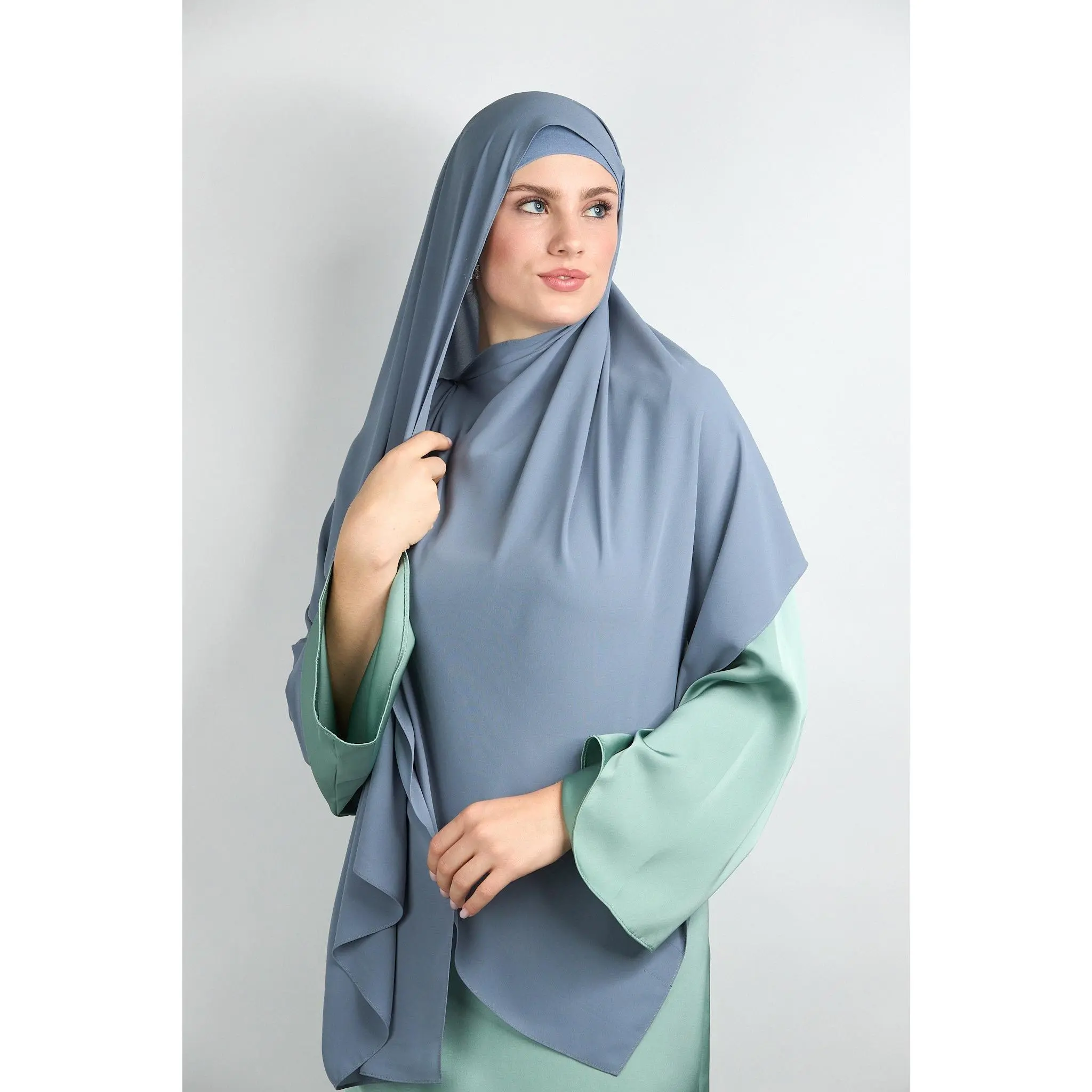 Diamond Chiffon with Matching Undercap Blue Gray#5