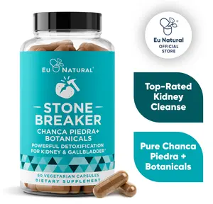 Eu Natural STONE BREAKER Kidney & Gallbladder Cleanse - 60 Vegetarian Capsules for Powerful Detoxification with Chanca Piedra & Botanicals Plant Based Supplement Vegan Dietary Supplement