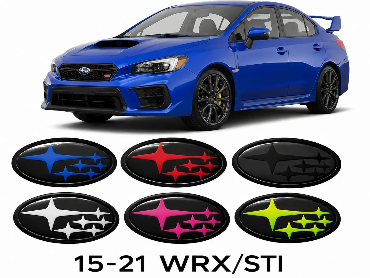 Premium Quality Front & Rear Badge Set, Car Accessories, Auto Parts Accessories for 2015-2021 Subaru WRX/STI, Automotive Replacement Body Badges for Exterior Decor