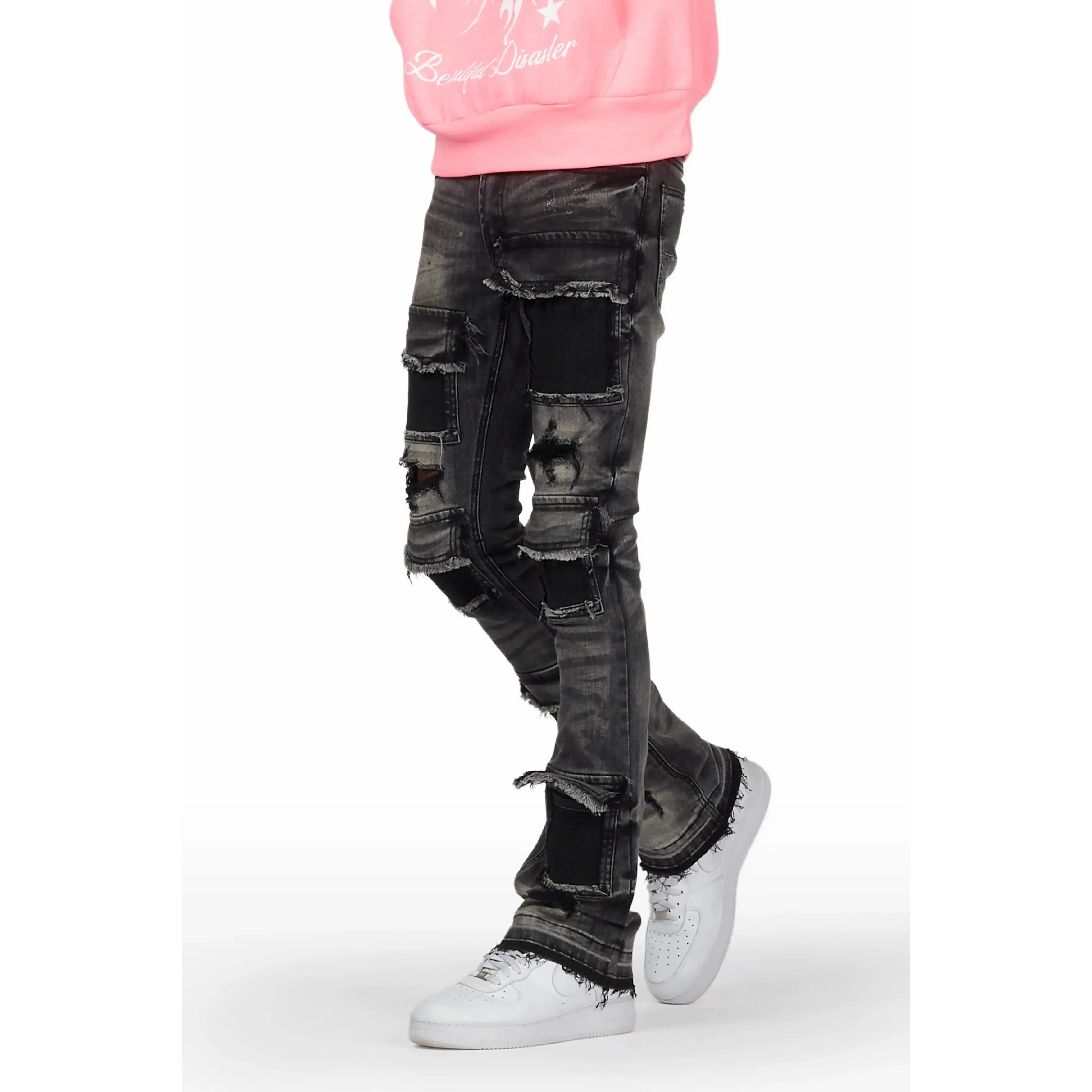 Petrus Grey Stacked Flare Jean Petrus Grey Stacked Flare Jean