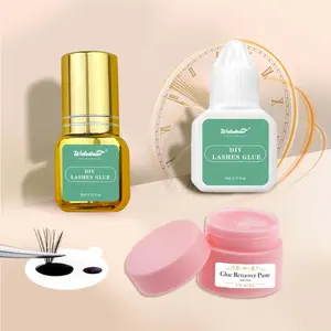 5ml Individual Cluster Lashes Glue & Remover Paste, Long-lasting Waterproof Eyelash Adhesive, Self Application Adhesive, Professional Eye Makeup Tool for Women