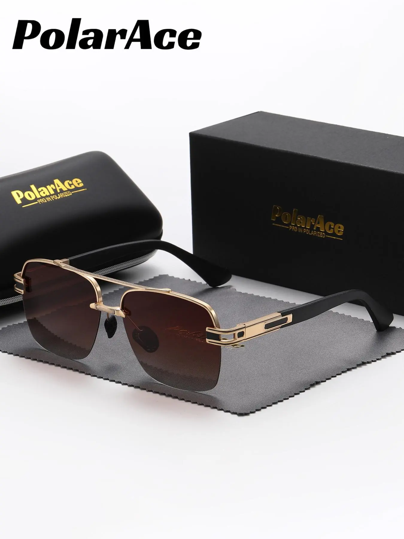 1 Pair Polarace Unisex Square Half Frame Polarized Sun Protective Sunglasses, Outdoor Polarized Sunglasses, Glasses With A Story, UV400