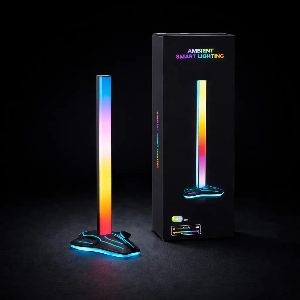 Skydimo 435mm RGB LED Bar Desktop Light Pillars - Detachable Modular Structure, Dual-Facing Effects, Futuristic Base Design, Audio-Reactive Light Syncing, Immersive Atmosphere for Windows/MacOS PC Gaming Setups
